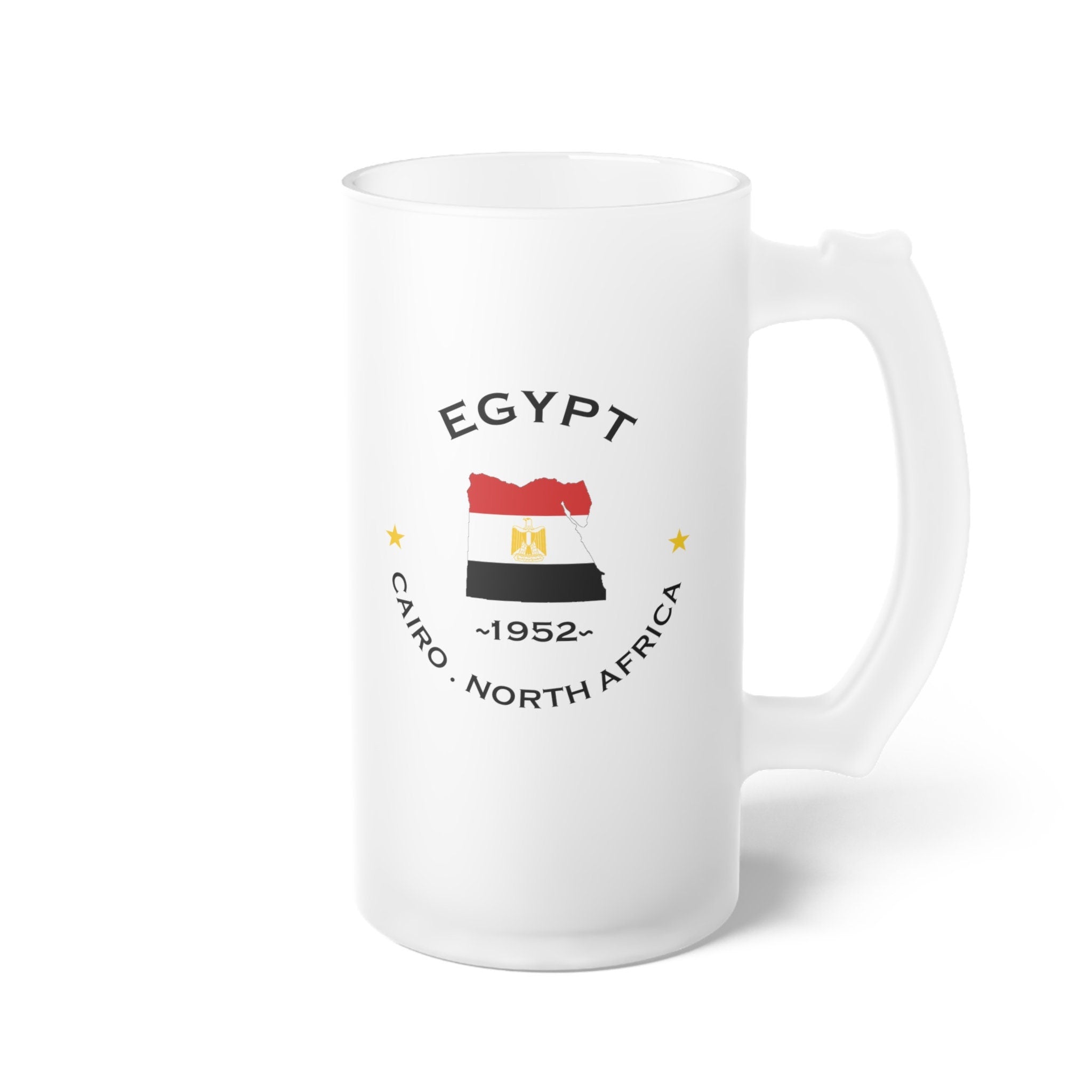 Egyptian Frosted Glass Beer Mug